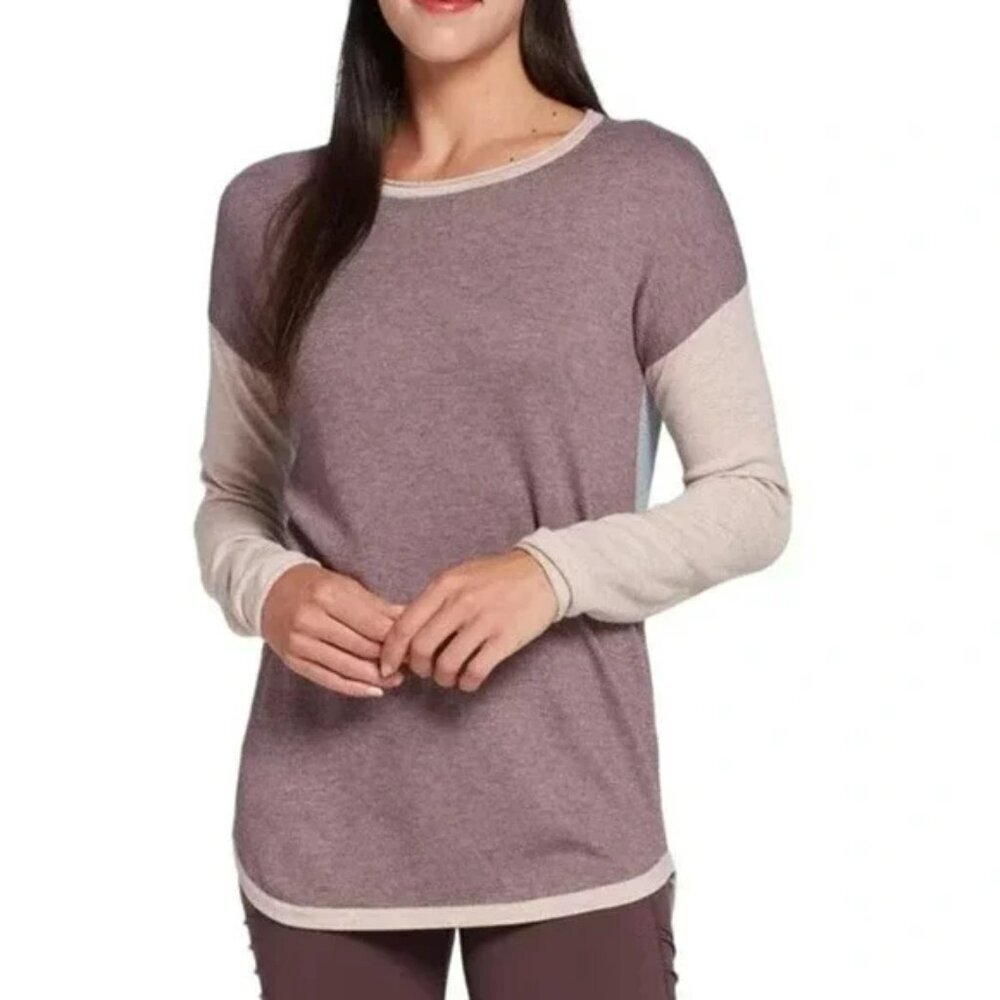 Smartwool Shadow Pine Colorblock Sweater Wool Blend Knit Crew Neck Pullover